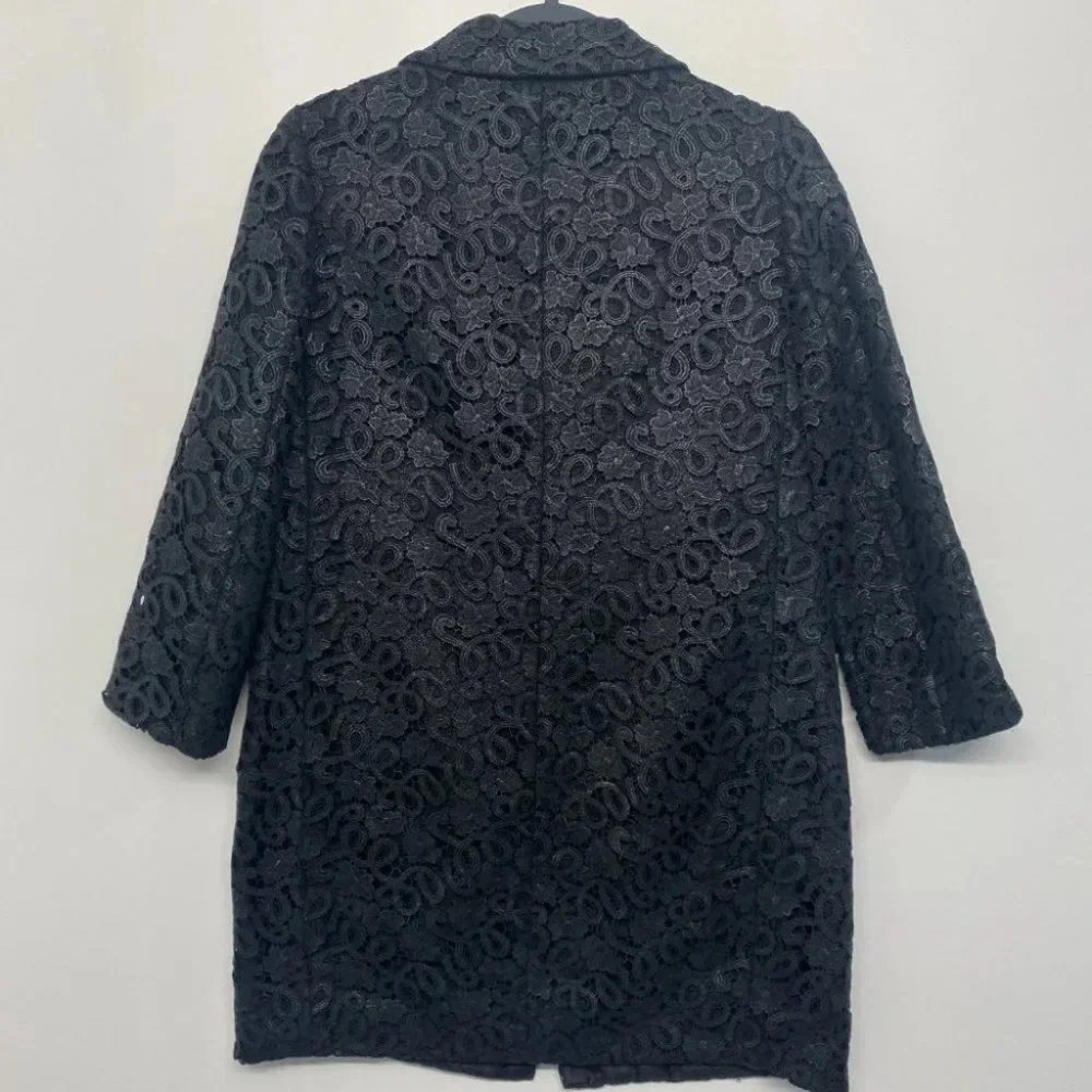 Kate Spade Lace Franny Coat Jacket 3/4 Sleeve Formal All That Glitters Gold Det. - Picture 4 of 9